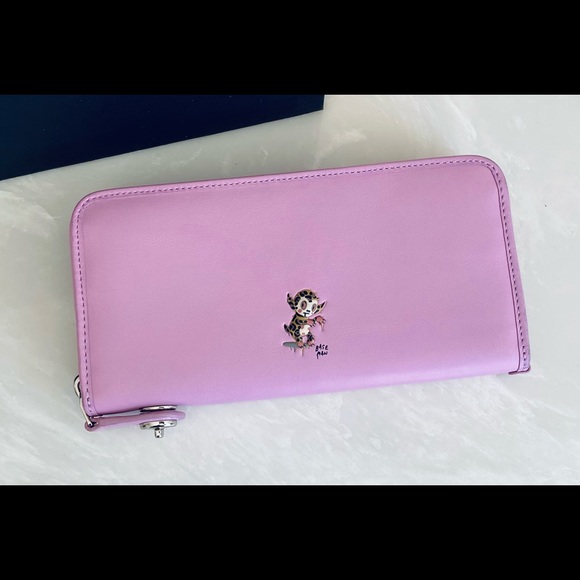 COACH GARY BASEMAN PURPLE ACCORDION WALLET - Picture 3 of 14